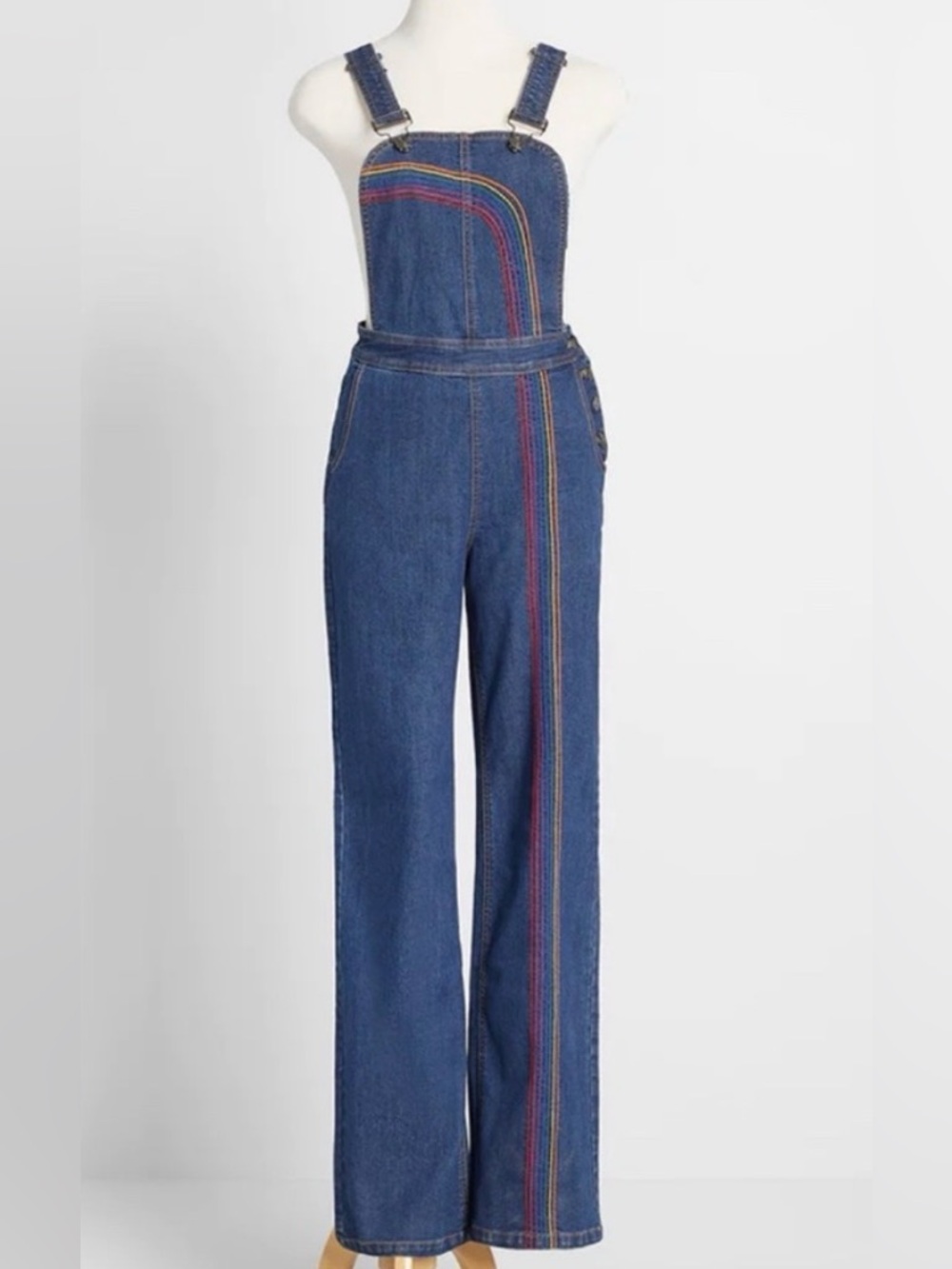 ModCloth Rainbow With Me Denim Overalls Womens 20W
